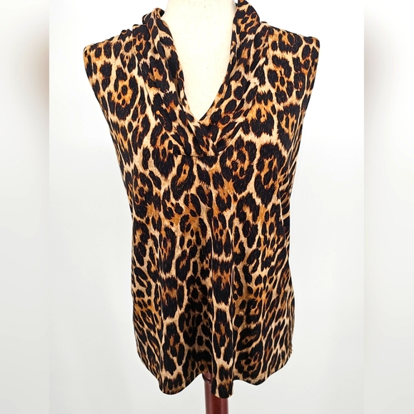 Anne Klien Leopard print Blouse Size XL - Picture 1 of 6